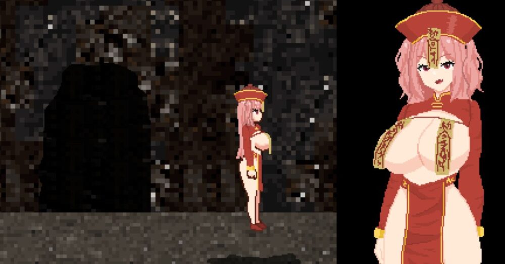 衣装チェンジしながらダンジョンを探索するシーン