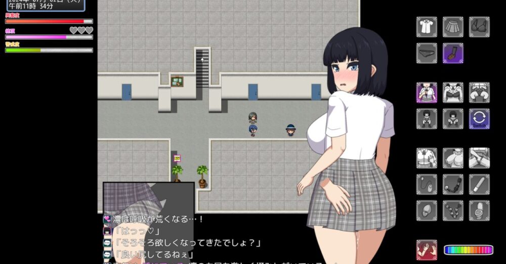 NAKED HIGHSCHOOL【学園生活露出RPG】印象的な露出エロシーン1