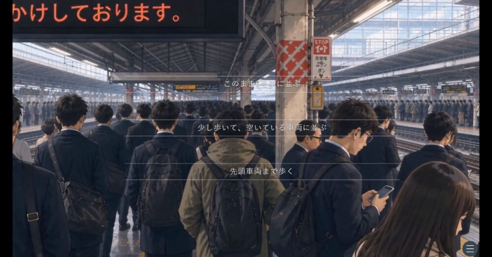 行動選択式のゲームシステム画面